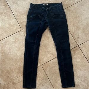 Free People Dark Blue Cargo Jeans zipper pockets